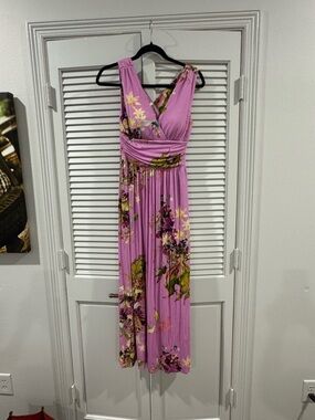Soma Lavender Pink Floral V-Neck Maxi Dress